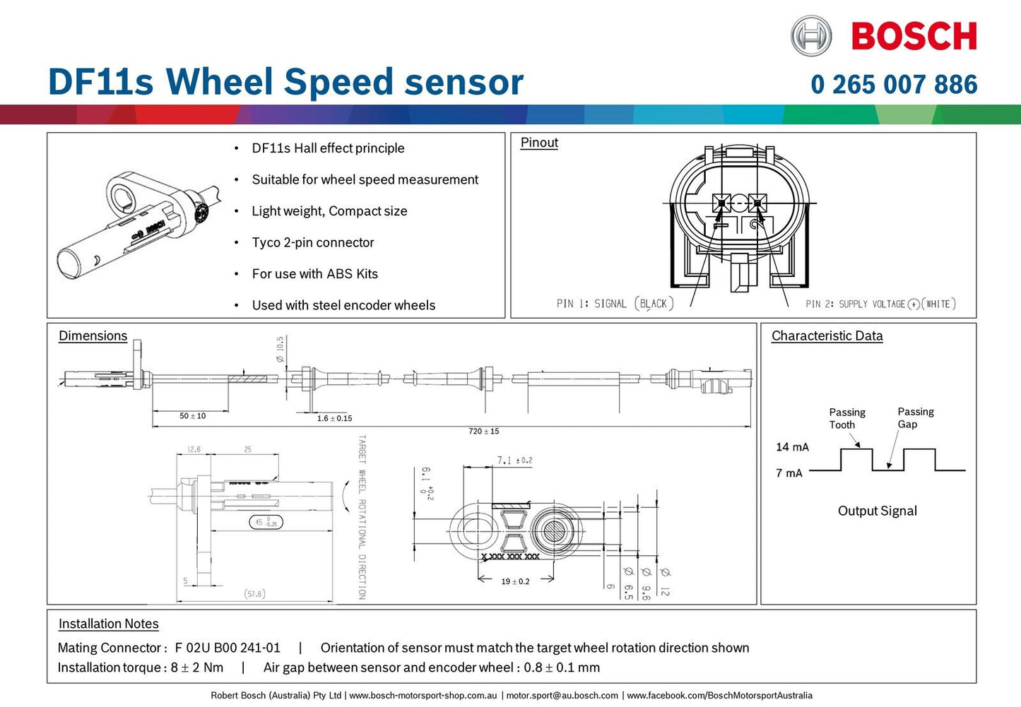 DF11s Wheel Speed sensor