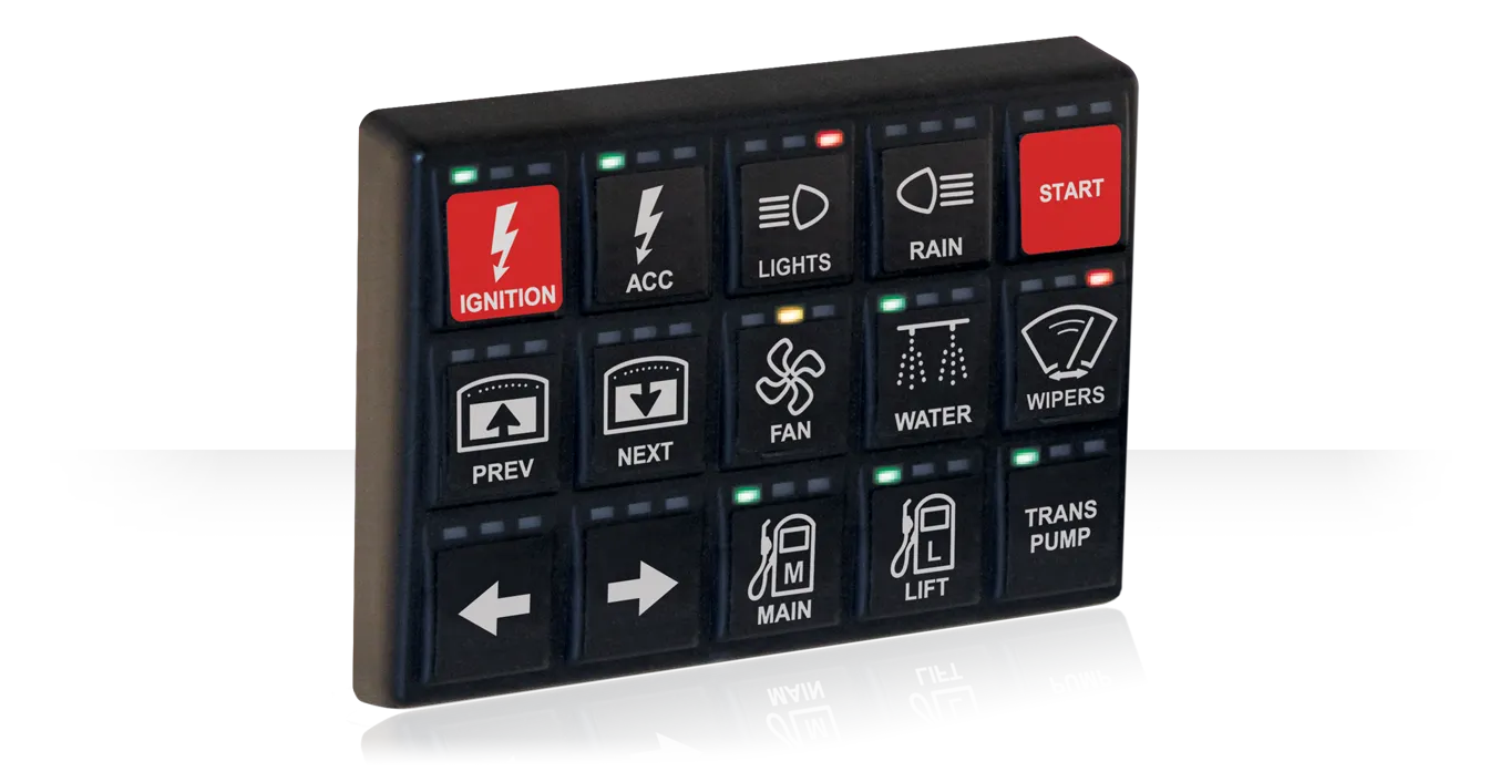 MoTeC 15 BUTTON CAN KEYPAD 3 X 5 HORIZONTAL