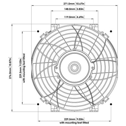 10" Slimline Thermatic Electric Fan 12V - Davies Craig
