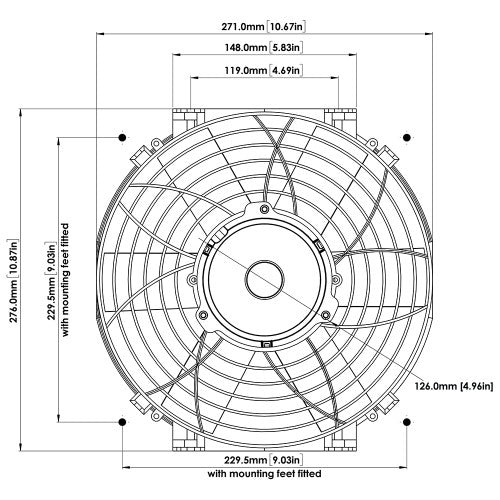 10" High Power Thermatic Electric Fan 12V - Davies Craig