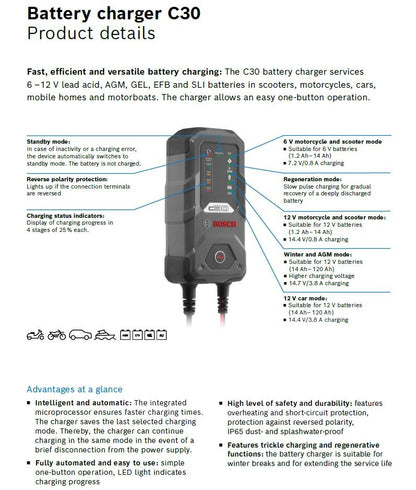 Batterieladegerät C3, 6 &amp; 12V