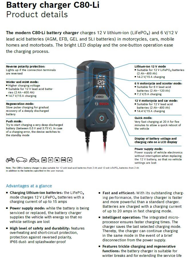 Batterieladegerät C7, 12 &amp; 24V