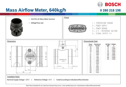 Luftmassenmesser, 640 kg/h