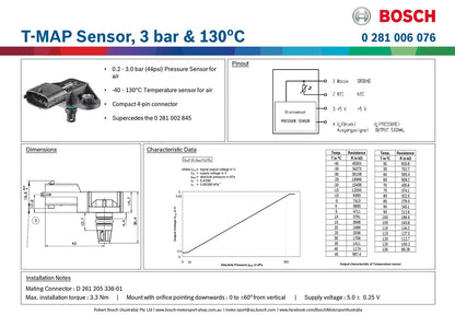 T-MAP Sensor, 3.0 bar & 130 deg C