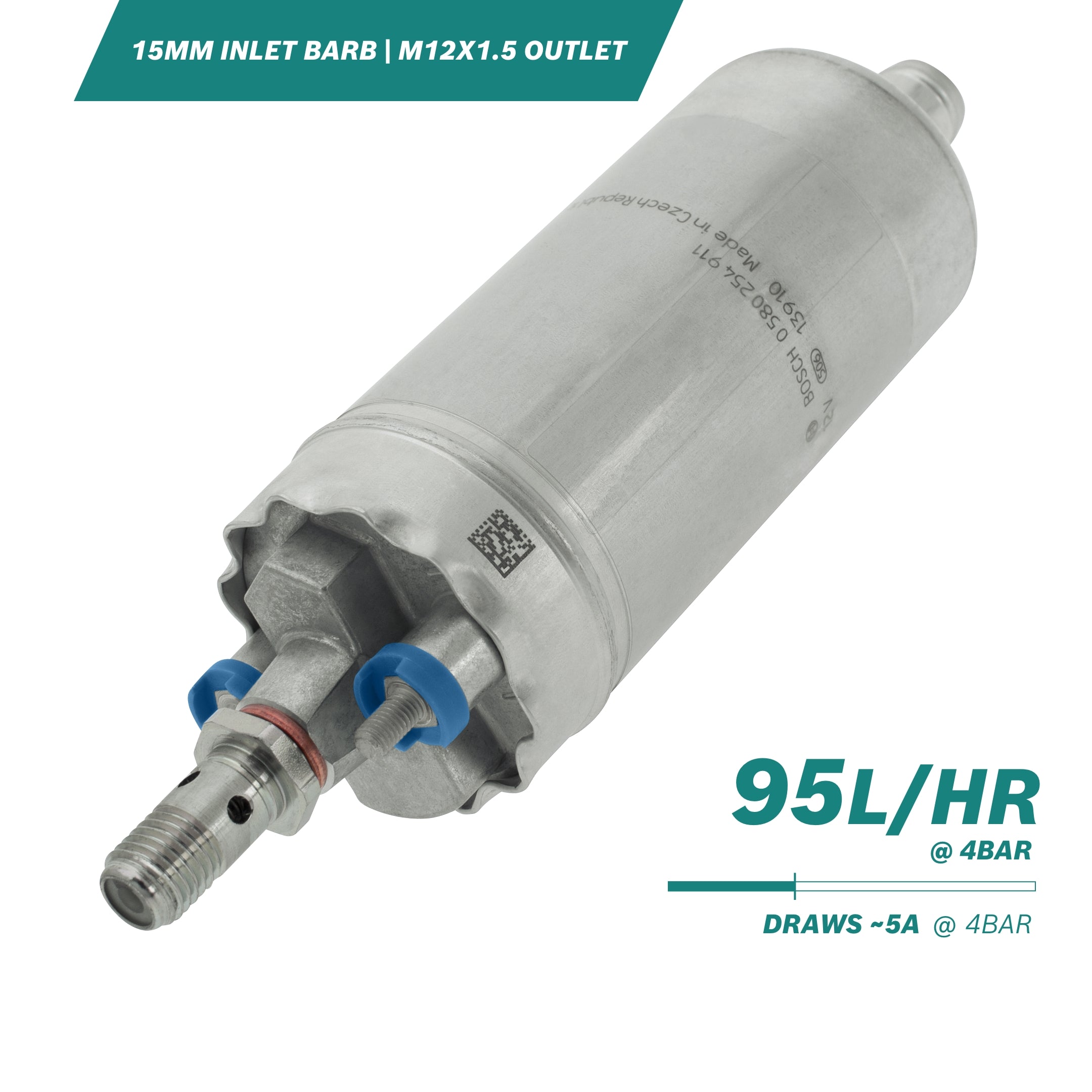 >95l/h 4bar Inline Fuel Pump Calibrated Performance